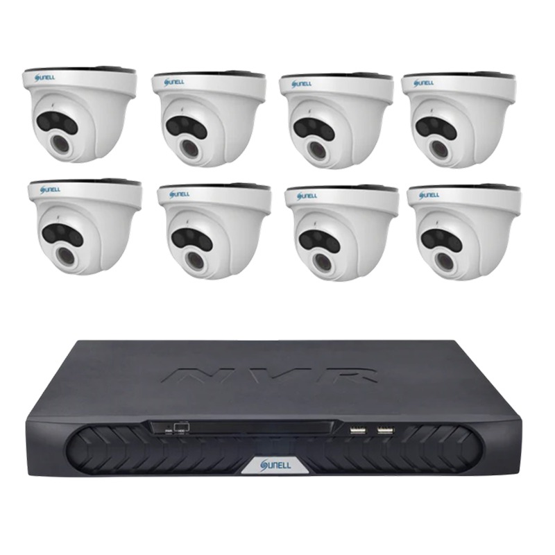 Kit vidéosurveillance Sunell 4MP 8 caméras + NVR 16ch 2TB - Tunisie