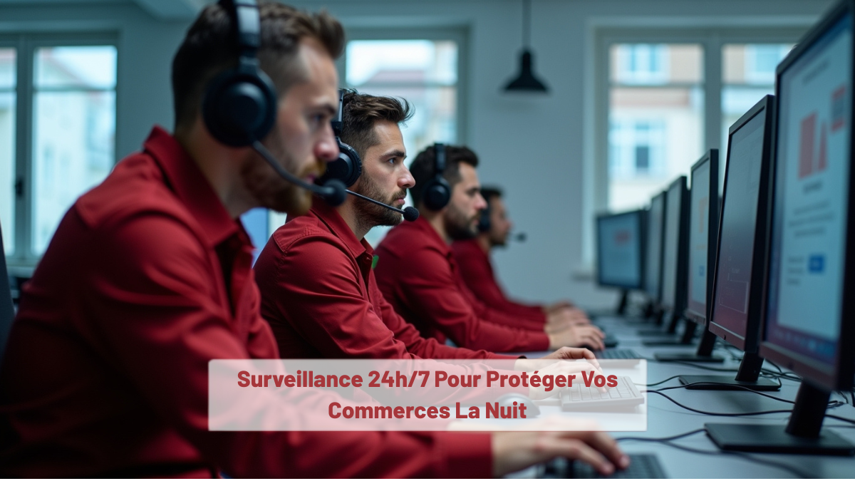Agents de télésurveillance en Tunisie surveillant des alertes de commerces la nuit